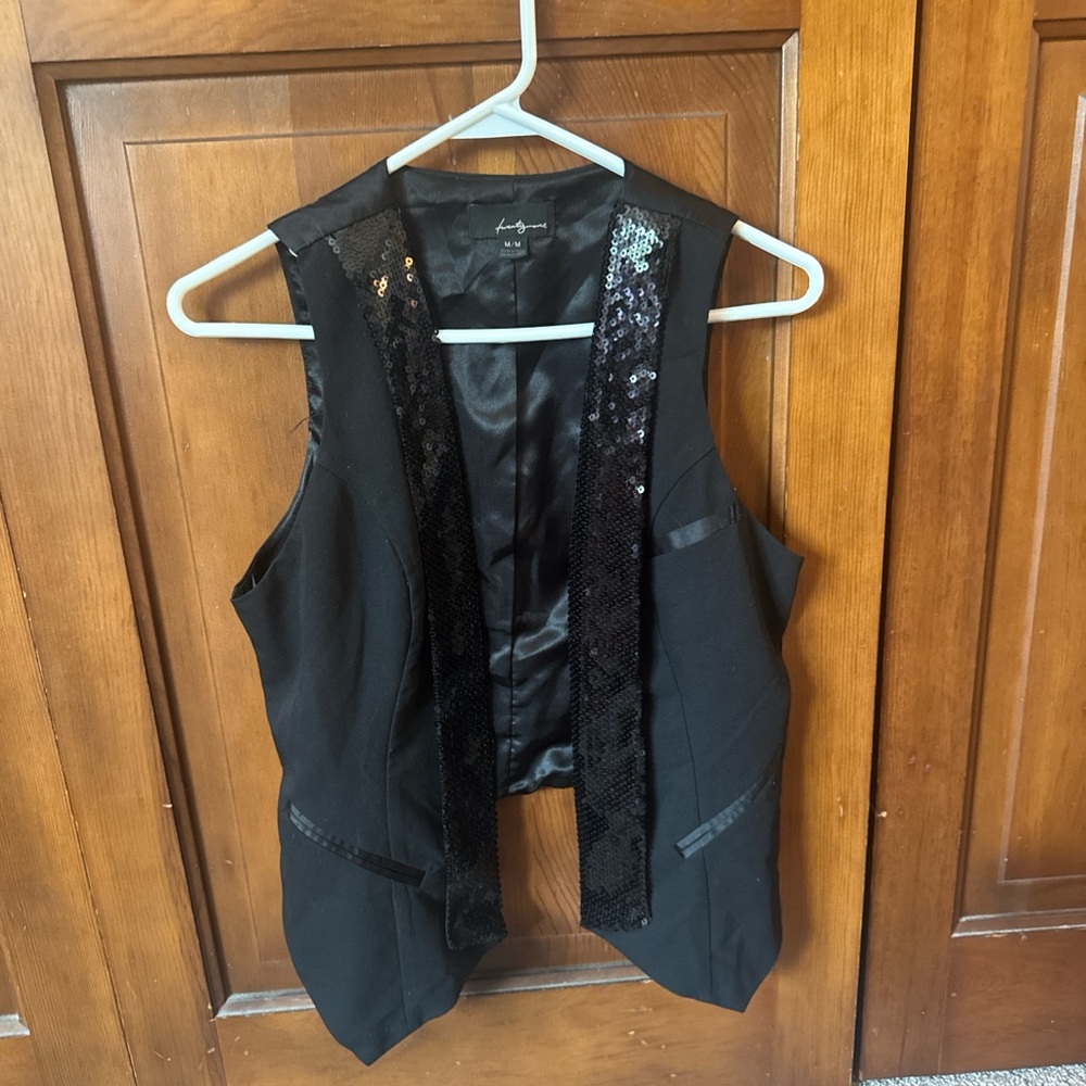 Black Sequin Vest